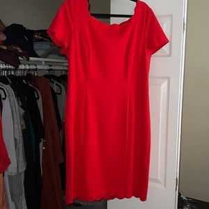 Scalloped Red Dress